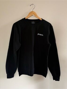 Peace Collective Black Embroidered Crewneck Sweater